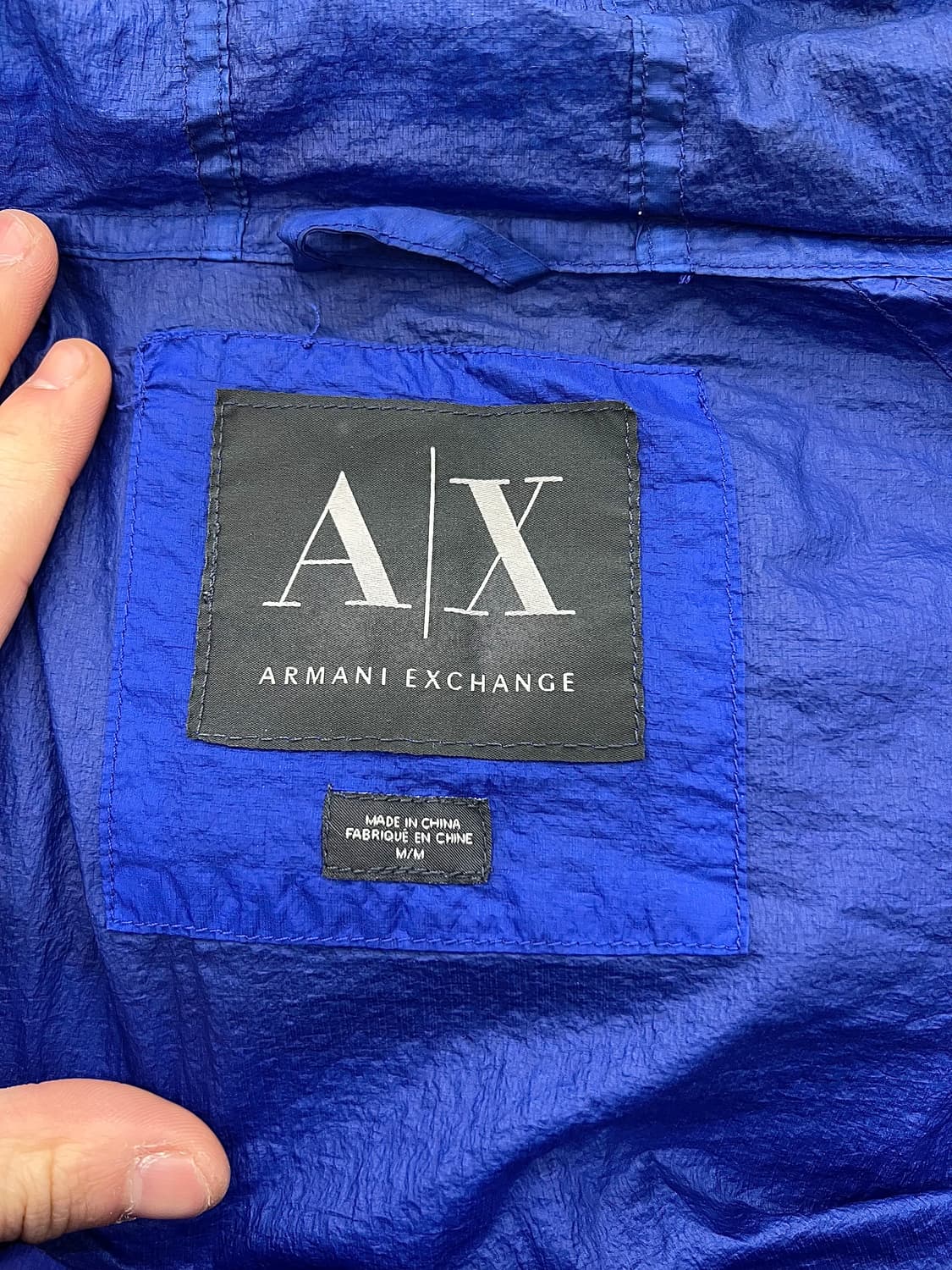 아르마니 익스체인지 로얄 블루 나일론 라이트 웨이트 후디 윈드 자켓 상품이미지7