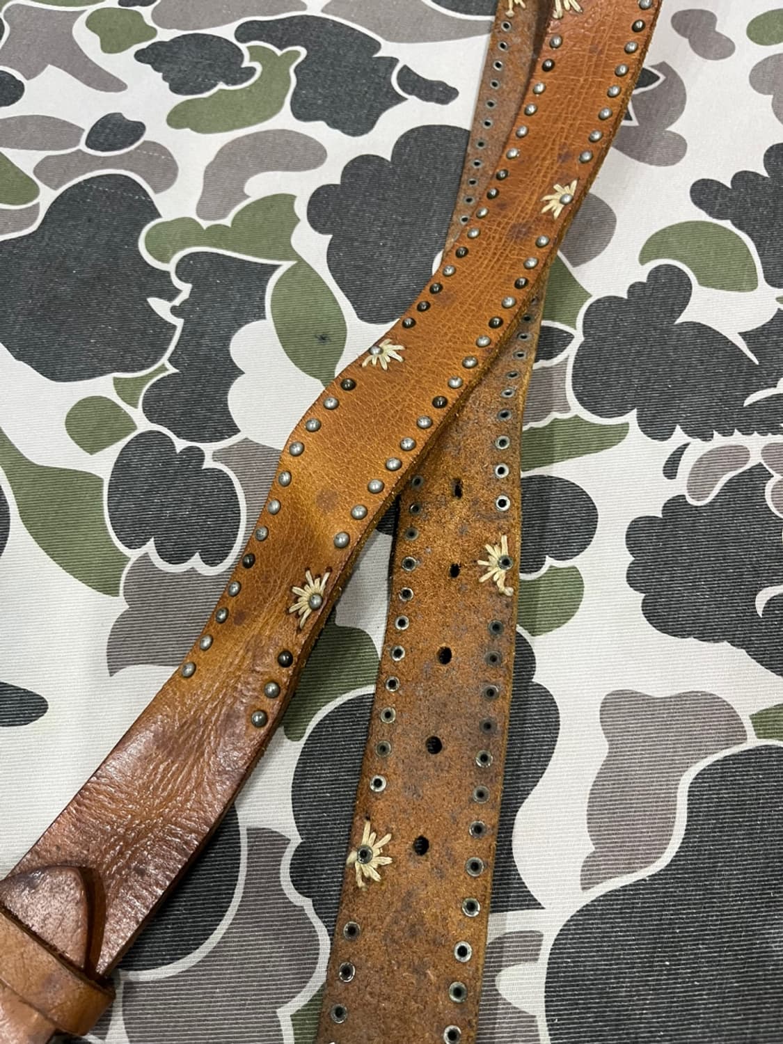 빈티지 스터드 레더 벨트 상품이미지4