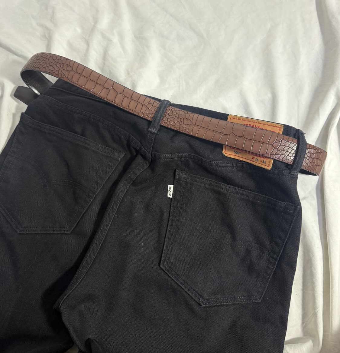 빈티지 크로커다일 레더 벨트 상품이미지2