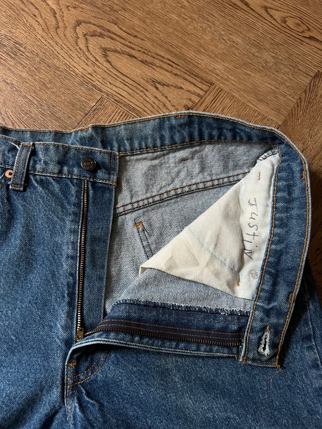 [36]80's 리바이스 20517-0217 오렌지탭 USA 플레어진 상품이미지3