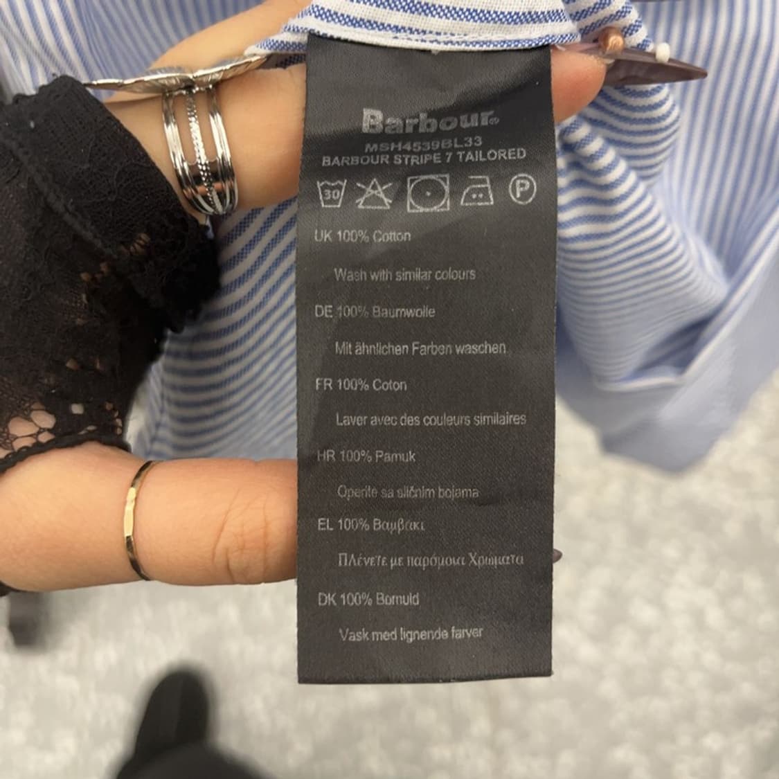 바버 모던 캐주얼 스트라이프 포켓 셔츠 105 C07606 상품이미지6