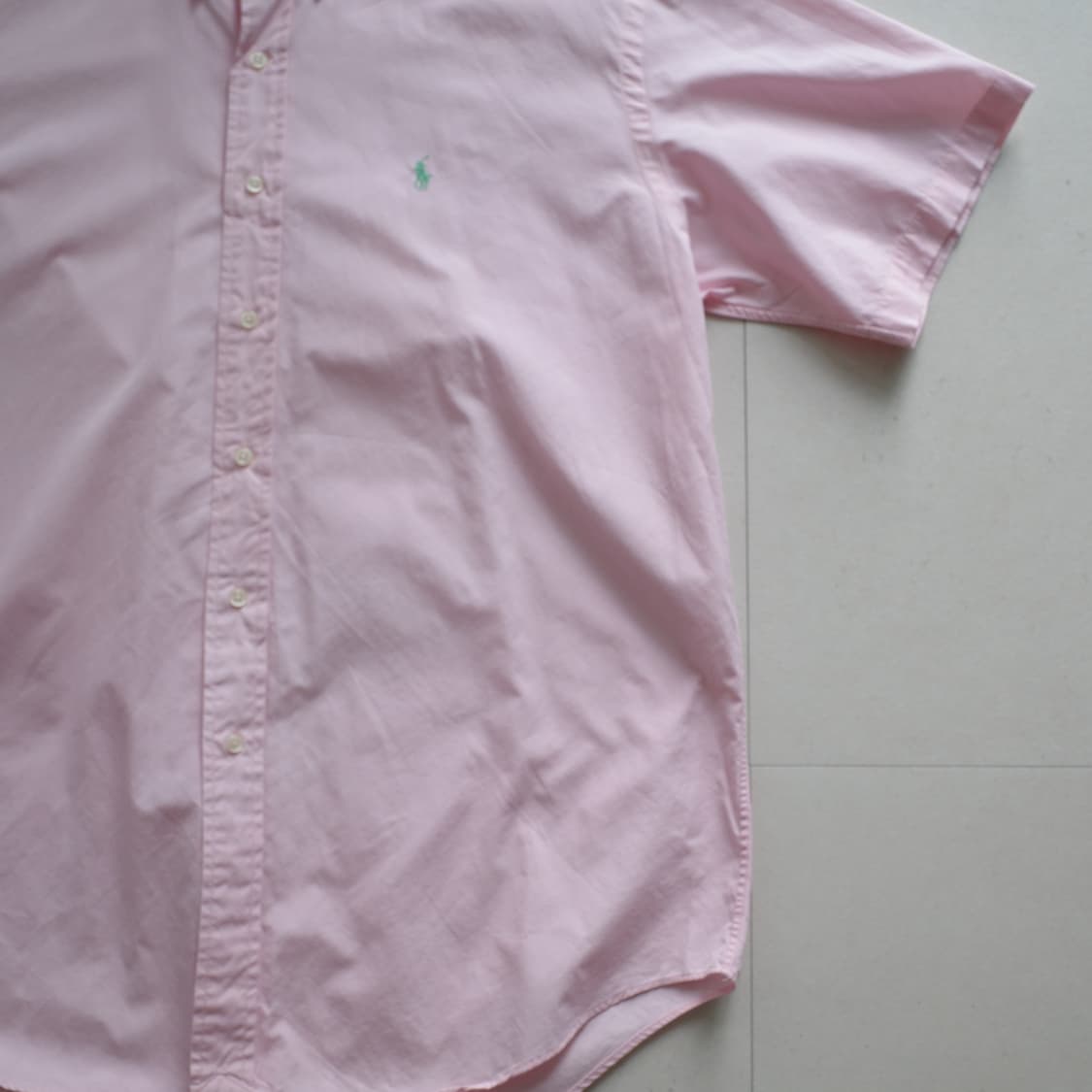 90s 폴로 랄프로렌 블레이크 반팔 핑크 셔츠 (L) 상품이미지3