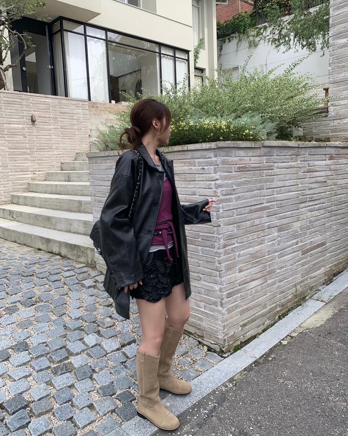 (새상품) 반원아틀리에 레더 자켓 상품이미지2