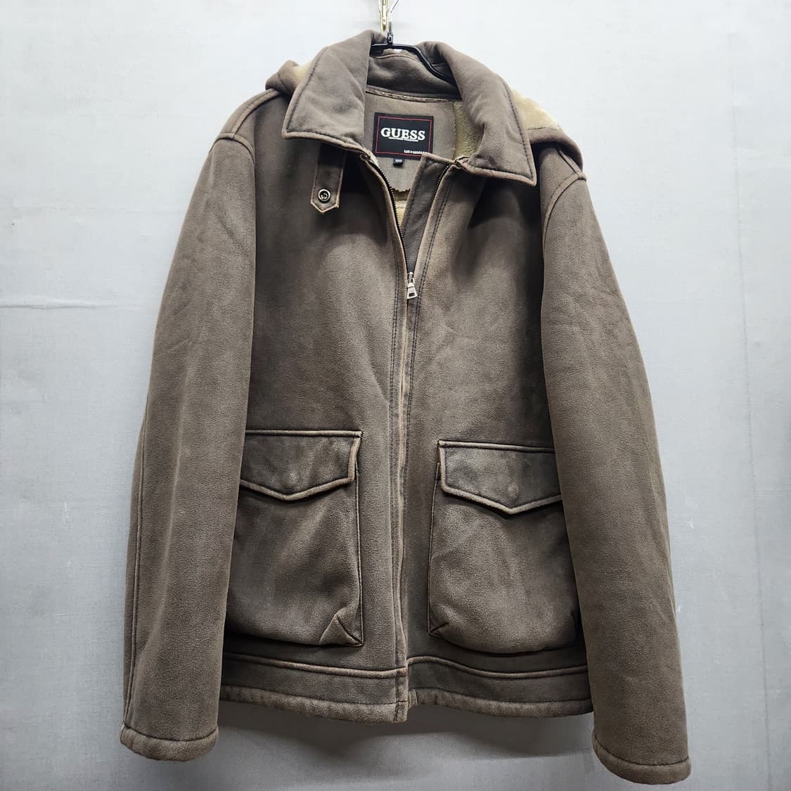 게스 스웨이드 후드 (안감양털)자켓 XL 상품이미지1