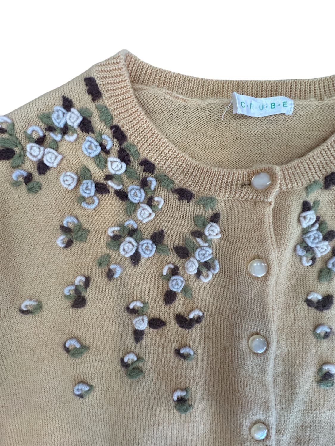 머스타드 꽃자수 니트 상품이미지3