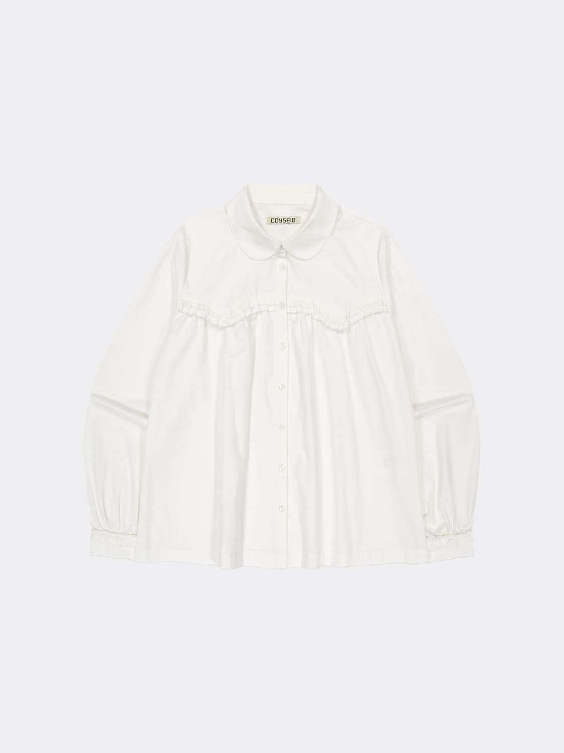 코이세이오 러프 컷 프릴 셔츠 아이보리 상품이미지2