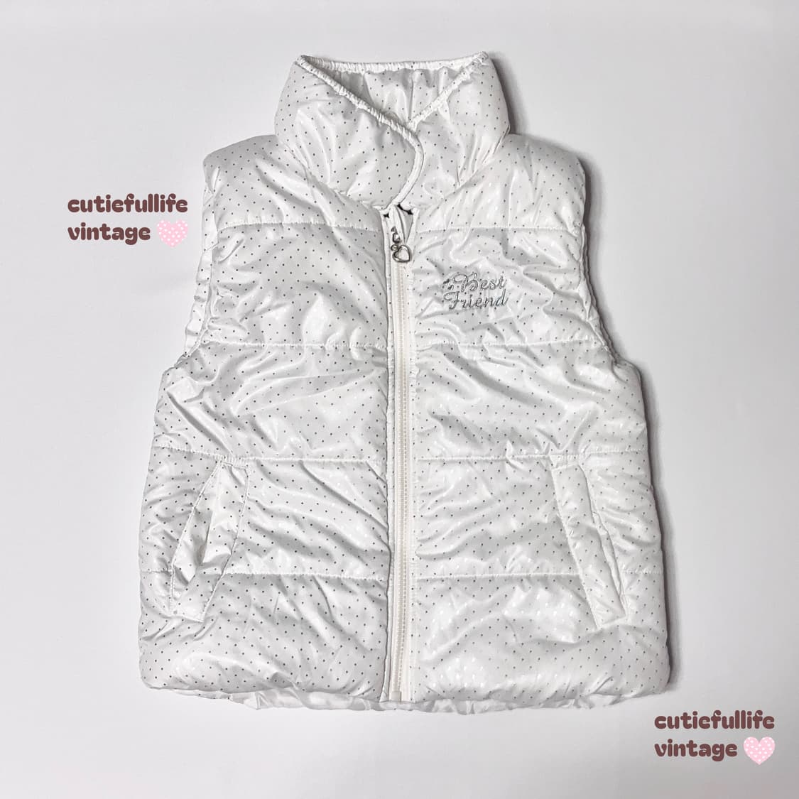헤이세이 반짝이 도트 조끼 패딩 상품이미지1
