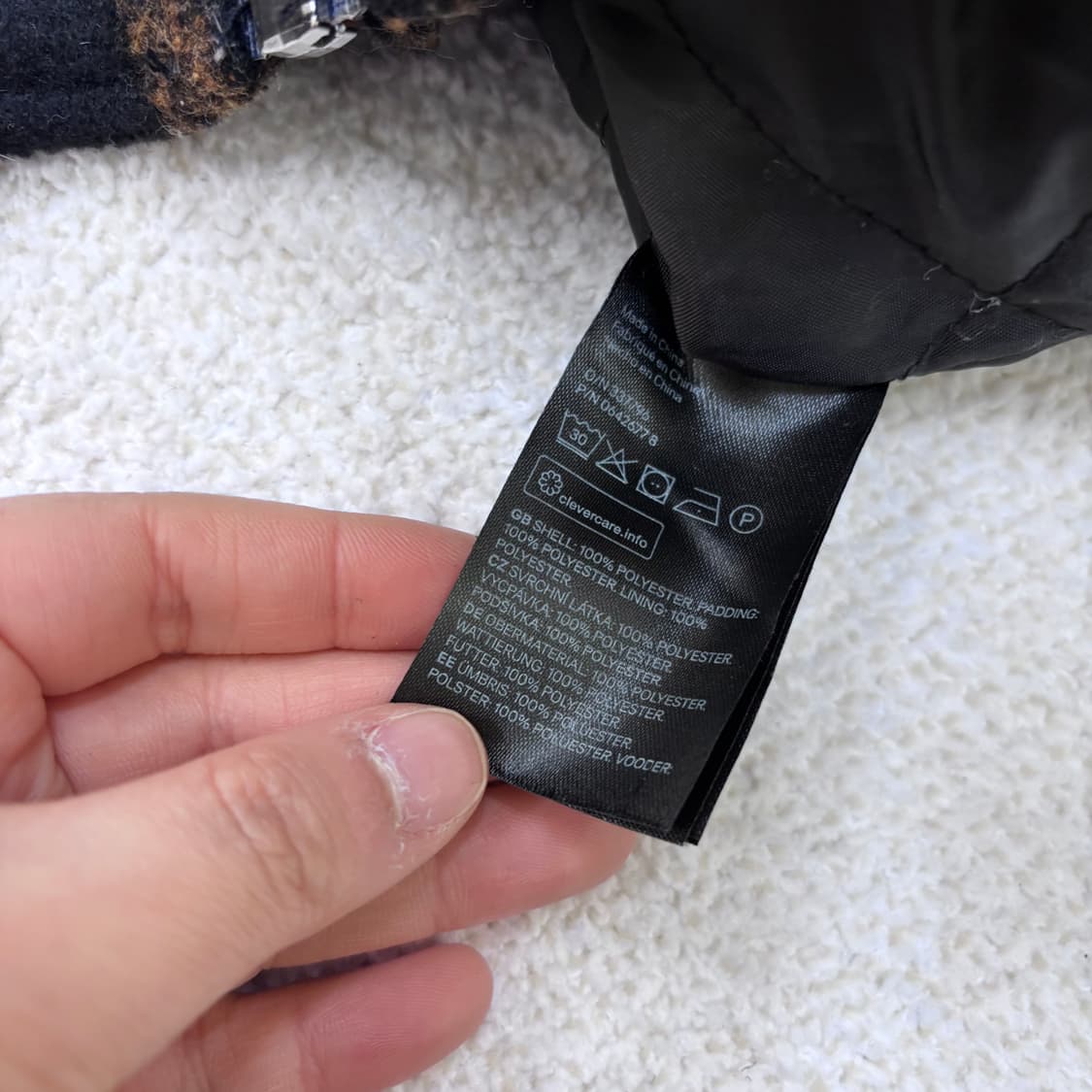 L H&M 체크 퍼 재킷 0304E 상품이미지4