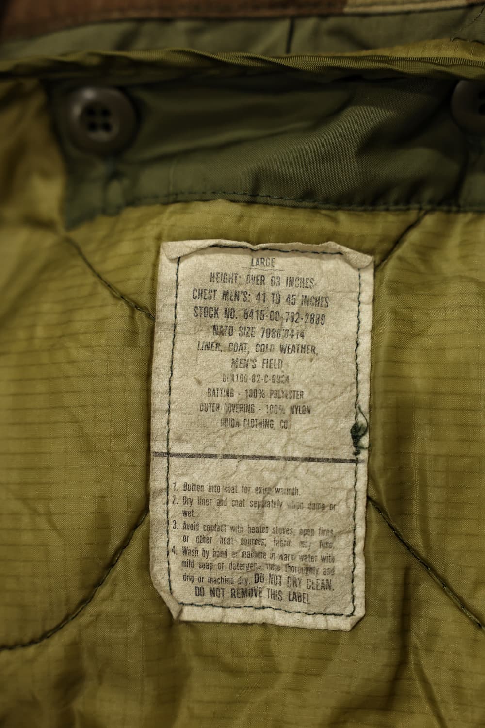 80s 오리지널 밀리터리 우드랜드카모 m65필드자켓 세트 판매 상품이미지9