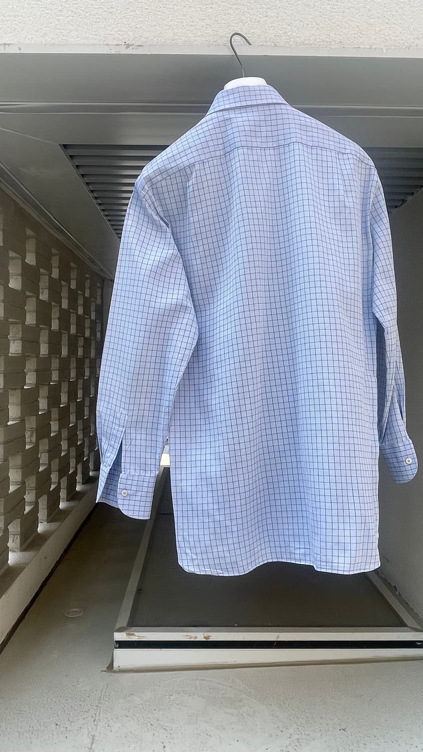 [최고급] 에르메네질도 제냐(Zegna) 블루 체크 드레스 셔츠 (105 상품이미지6