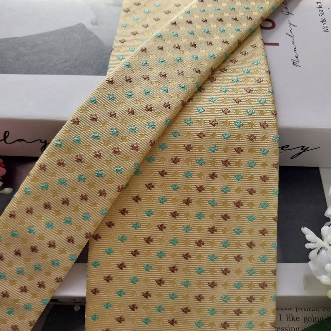 웅가로 넥타이 레몬 스몰 패턴 8.8cm A+등급 K2064 상품이미지4