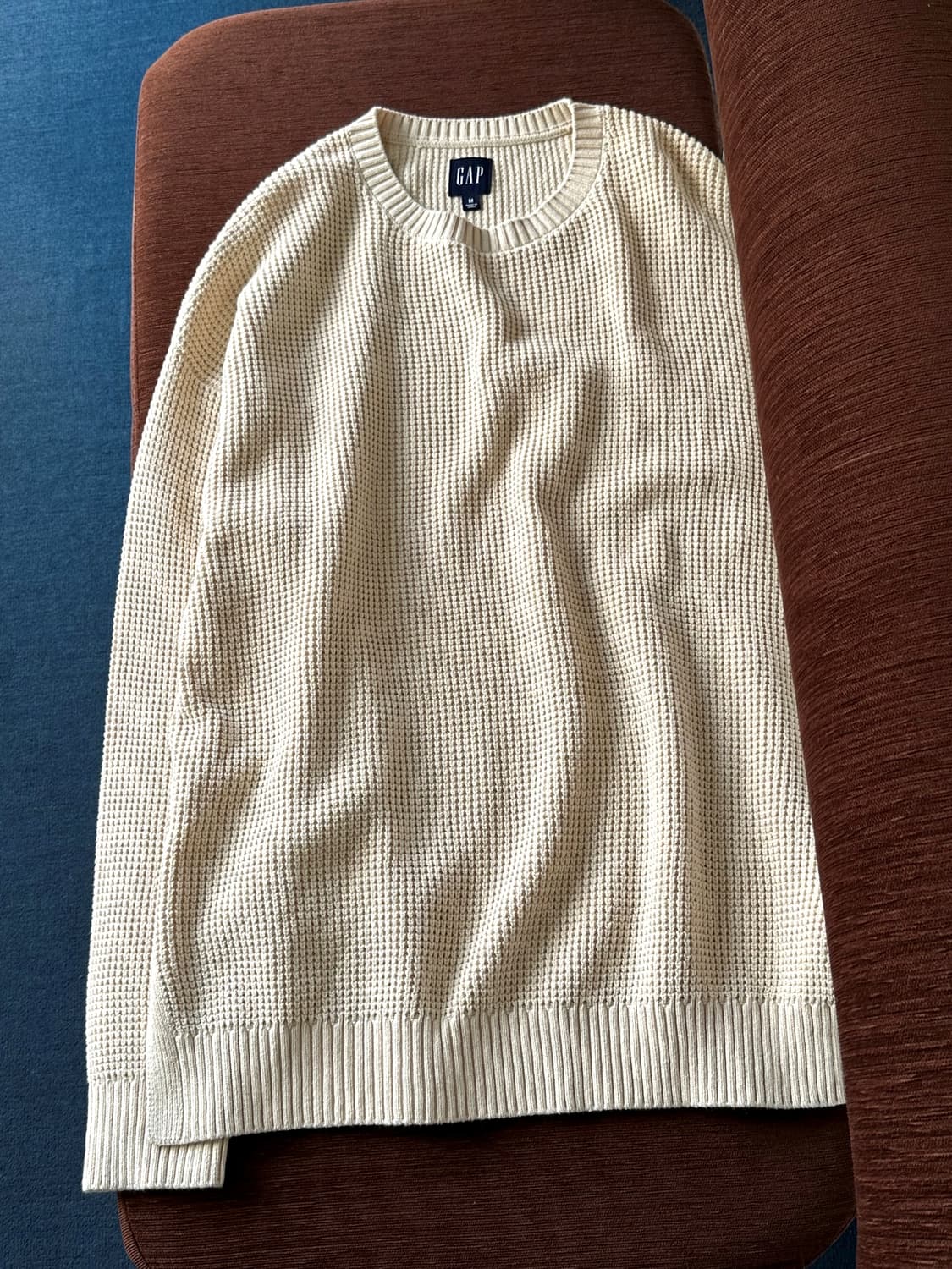 Cotton loose woven crew neck knit P/O 상품이미지3