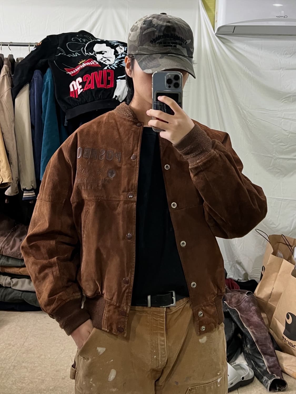 80s 포쉬보이 스웨이드 가죽 자켓 상품이미지3