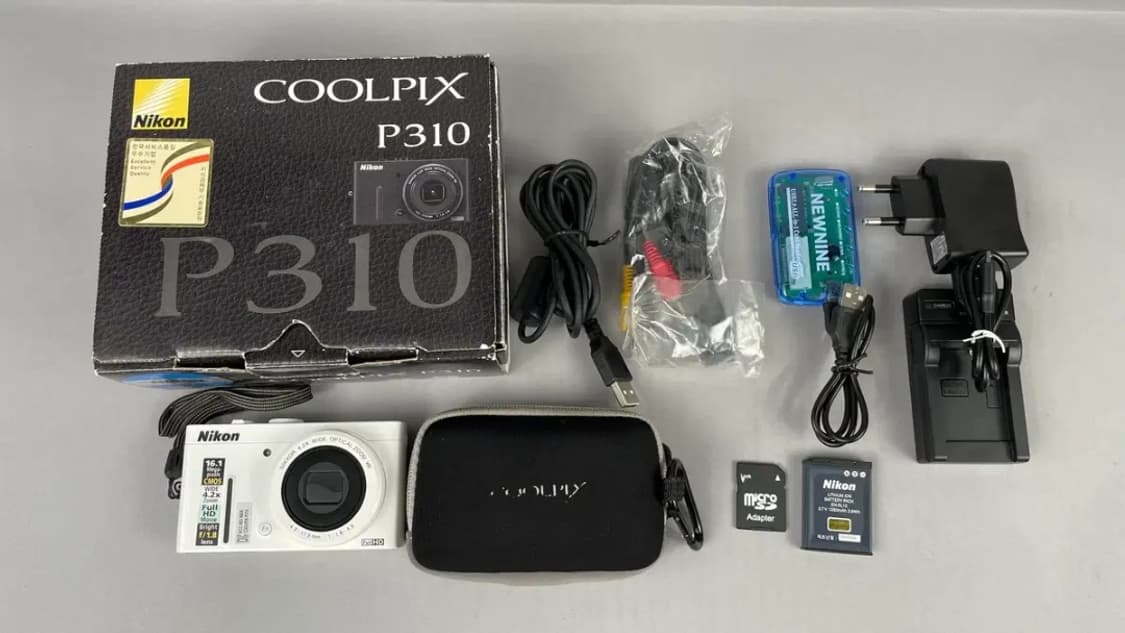 작례O 니콘 쿨픽스 p310 화이트 빈티지 디지털 카메라 풀구성 상품이미지8