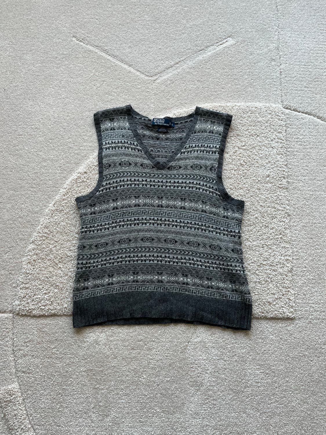 폴로 랄프로렌 캐시미어 실크 페어아일 니트 베스트 (105) 상품이미지2