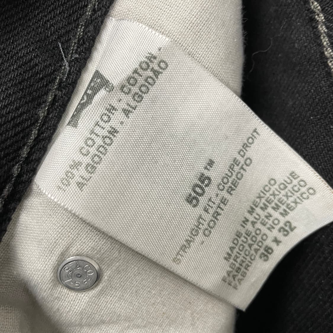 리바이스 505 블랙 데님 팬츠 W36 L32 상품이미지6