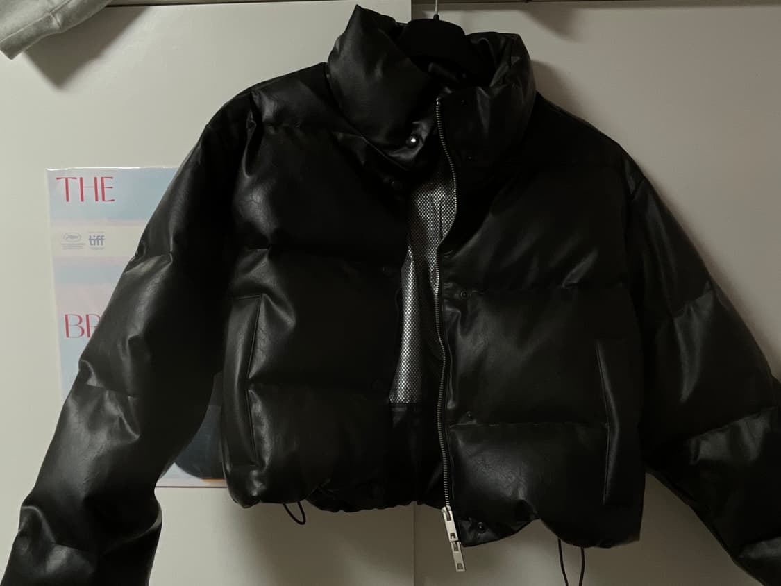 오로 워싱레더 덕다운 숏패딩 S 상품이미지6