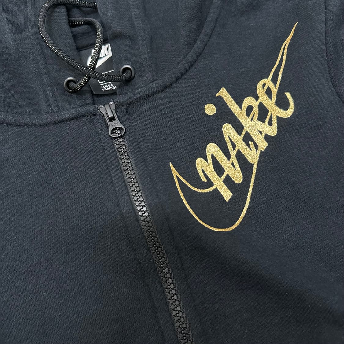 NIKE 나이키 기모 여성 금장 로고 후드집업 블랙 XS 상품이미지3