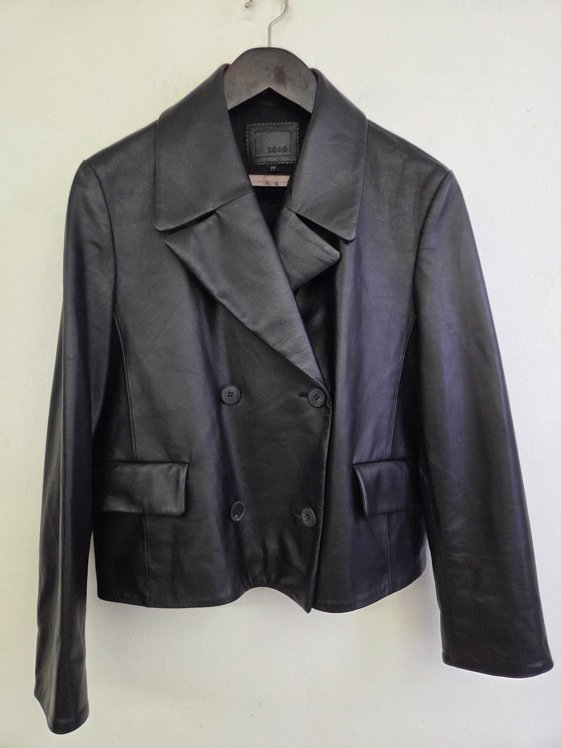 ROBO 블랙 더블 버튼 가죽 자켓 77 상품이미지1