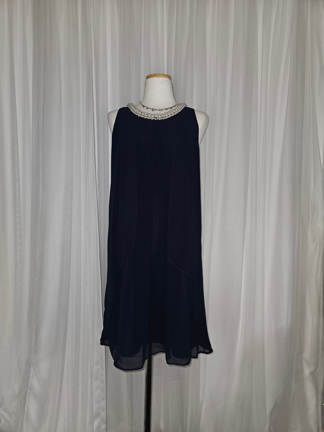 AR angela rose 미드나잇 펄 라인 쉬폰 드레스 상품이미지2