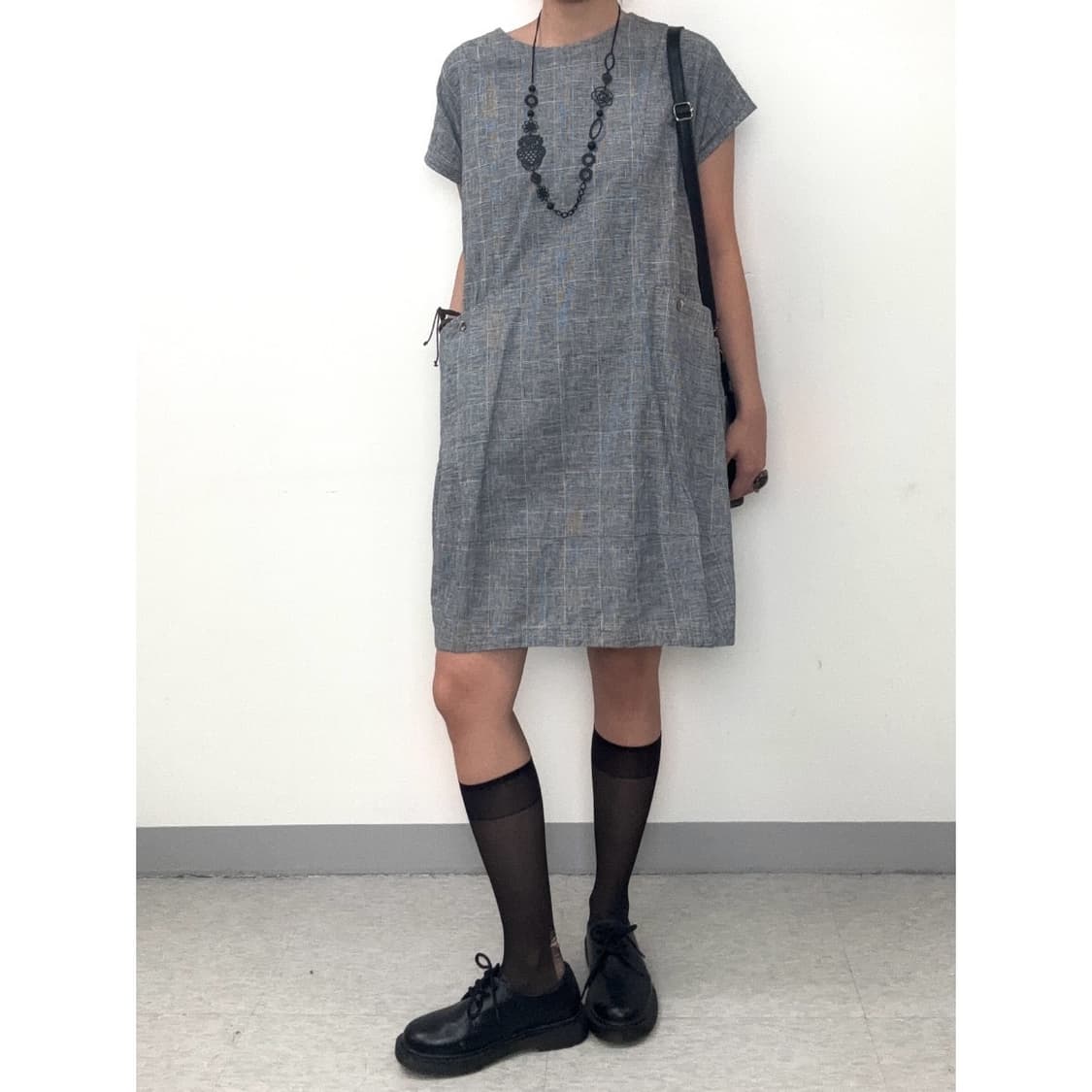 빈티지 그레이 벌룬핏 원피스 상품이미지2