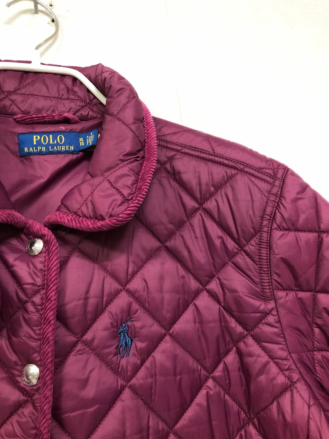 폴로 랄프로렌 여성 나일론 다이아몬드 퀼팅 누빔 자켓 XL _ 마젠타 상품이미지2