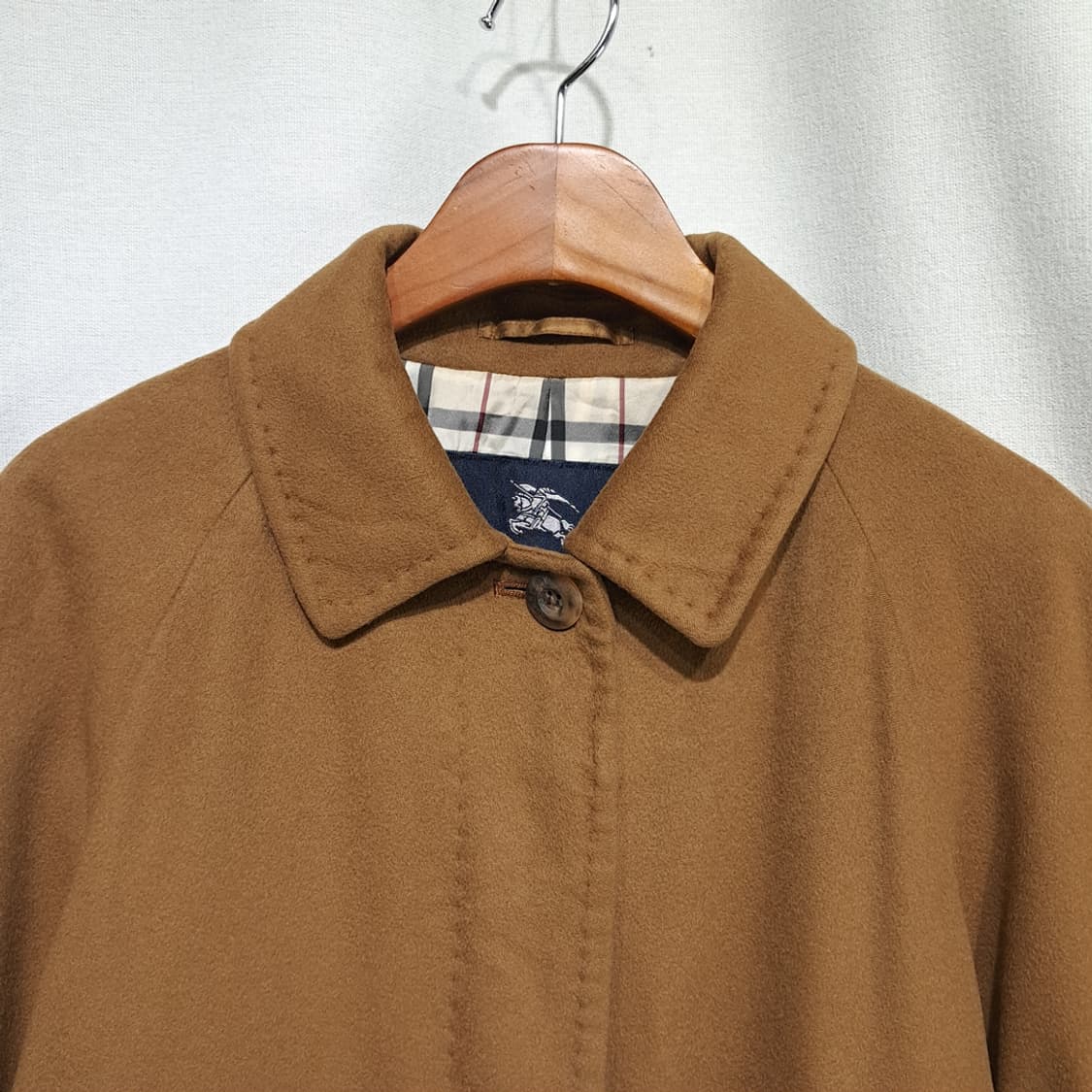 CN985W L 버버리 클래식카멜 노바체크 라이닝 울 롱코트 상품이미지2
