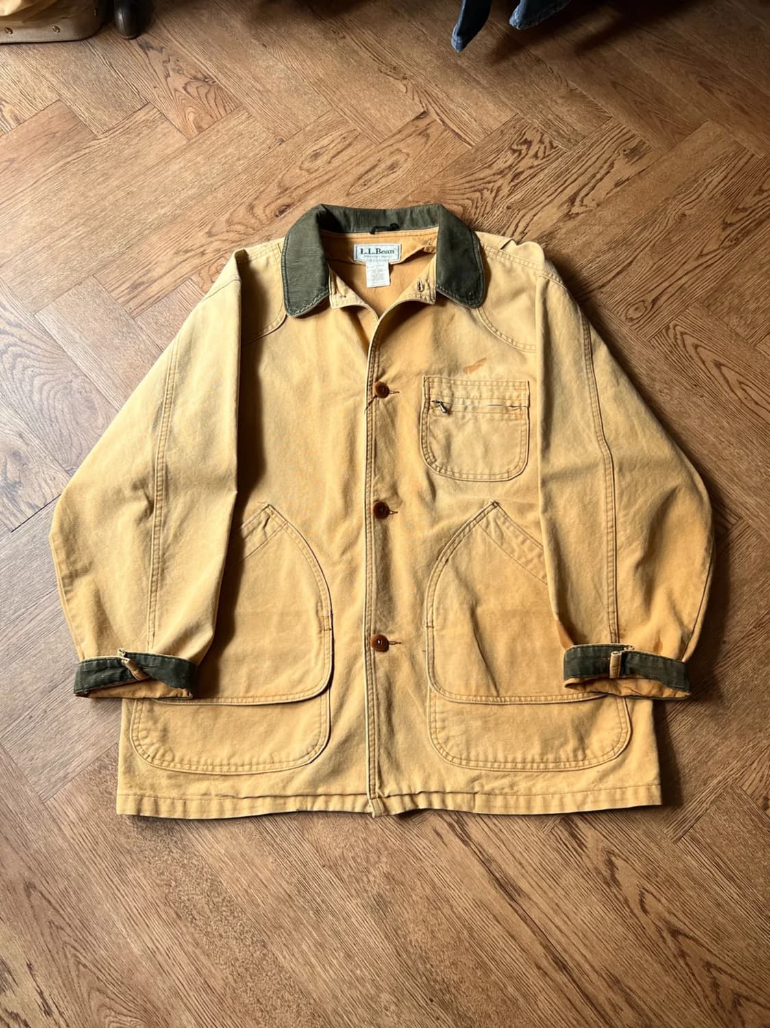 [L]90's 엘엘빈 Made in USA 빈티지 페이딩 브라운 헌팅자켓 상품이미지1