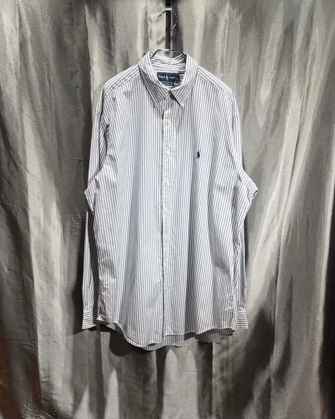 L 폴로랄프로렌 클래식핏 블루포니 스트라이프 셔츠 상품이미지2
