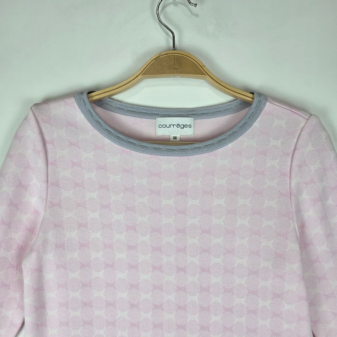 courreges 핑크 패턴 니트 미니원피스 상품이미지2