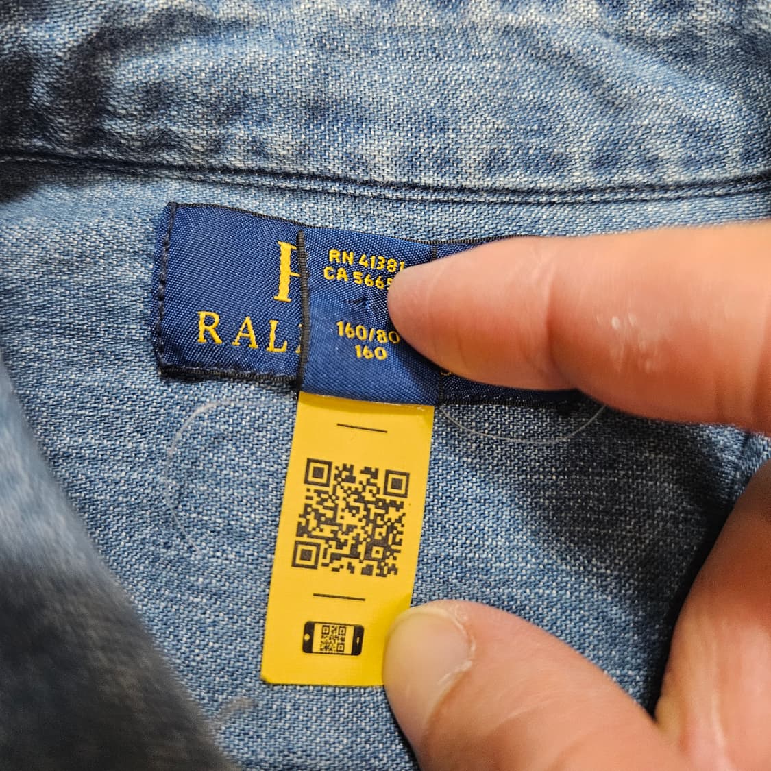 폴로 랄프 로렌 샴브레이 셔츠 L14-16 상품이미지3