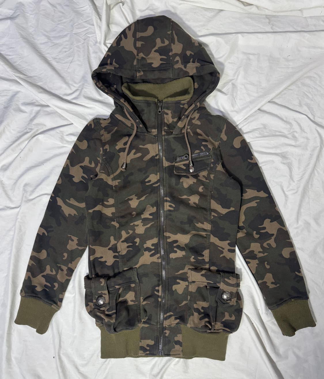 Colza 카모패턴 후드 집업 자켓 y2k lgb goa 상품이미지1