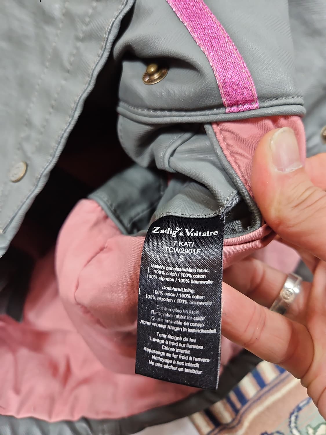 쟈딕앤볼테르 그레이 왁싱 바이커 자켓 S size 상품이미지10