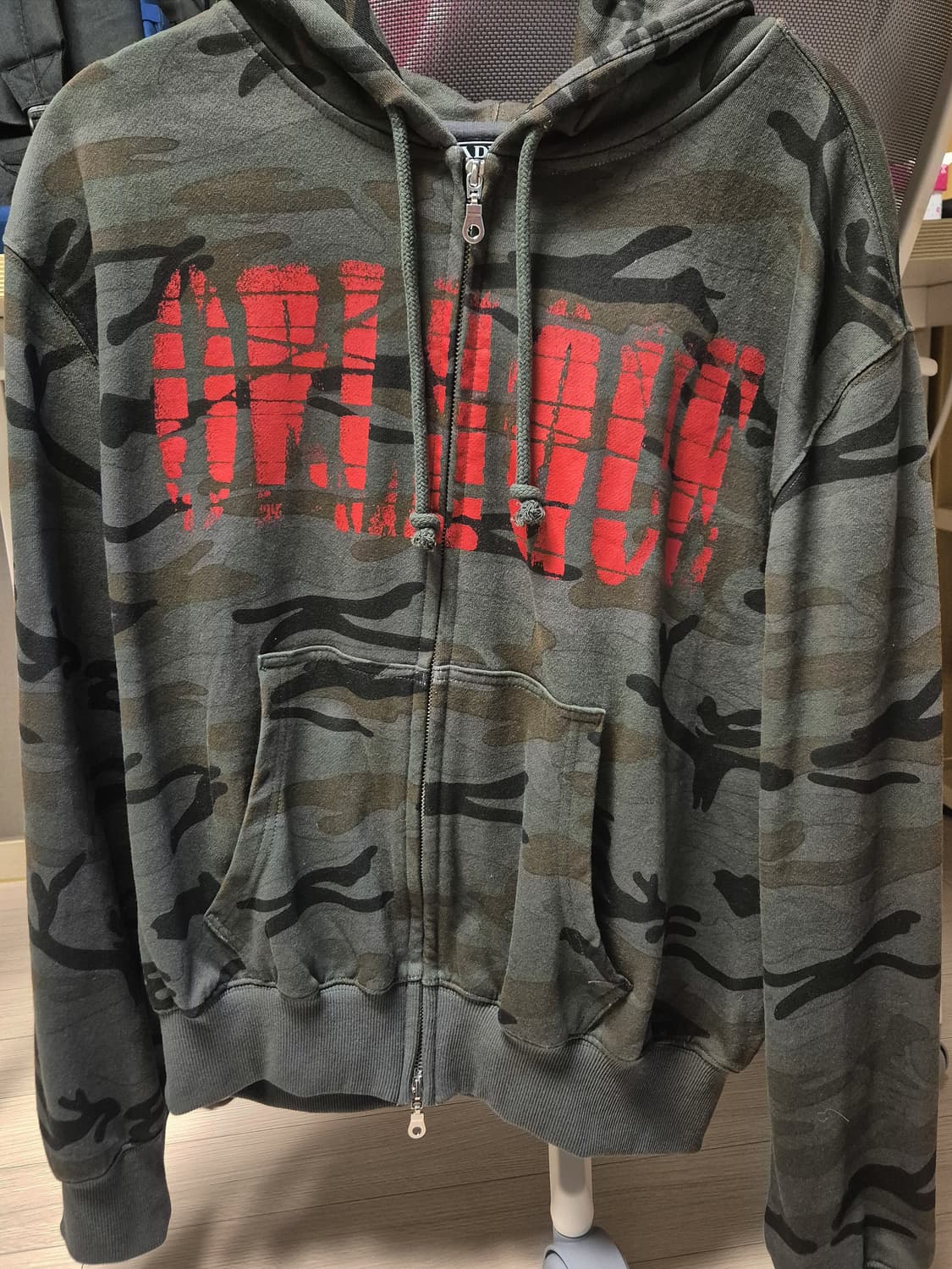 아이돈워너셀 카모 후드집업 상품이미지4