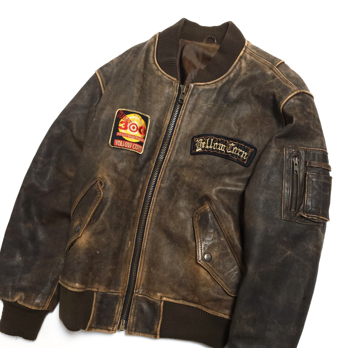 옐로우콘 90s 빈티지 라이딩 카우 레더 가죽 자켓 상품이미지4