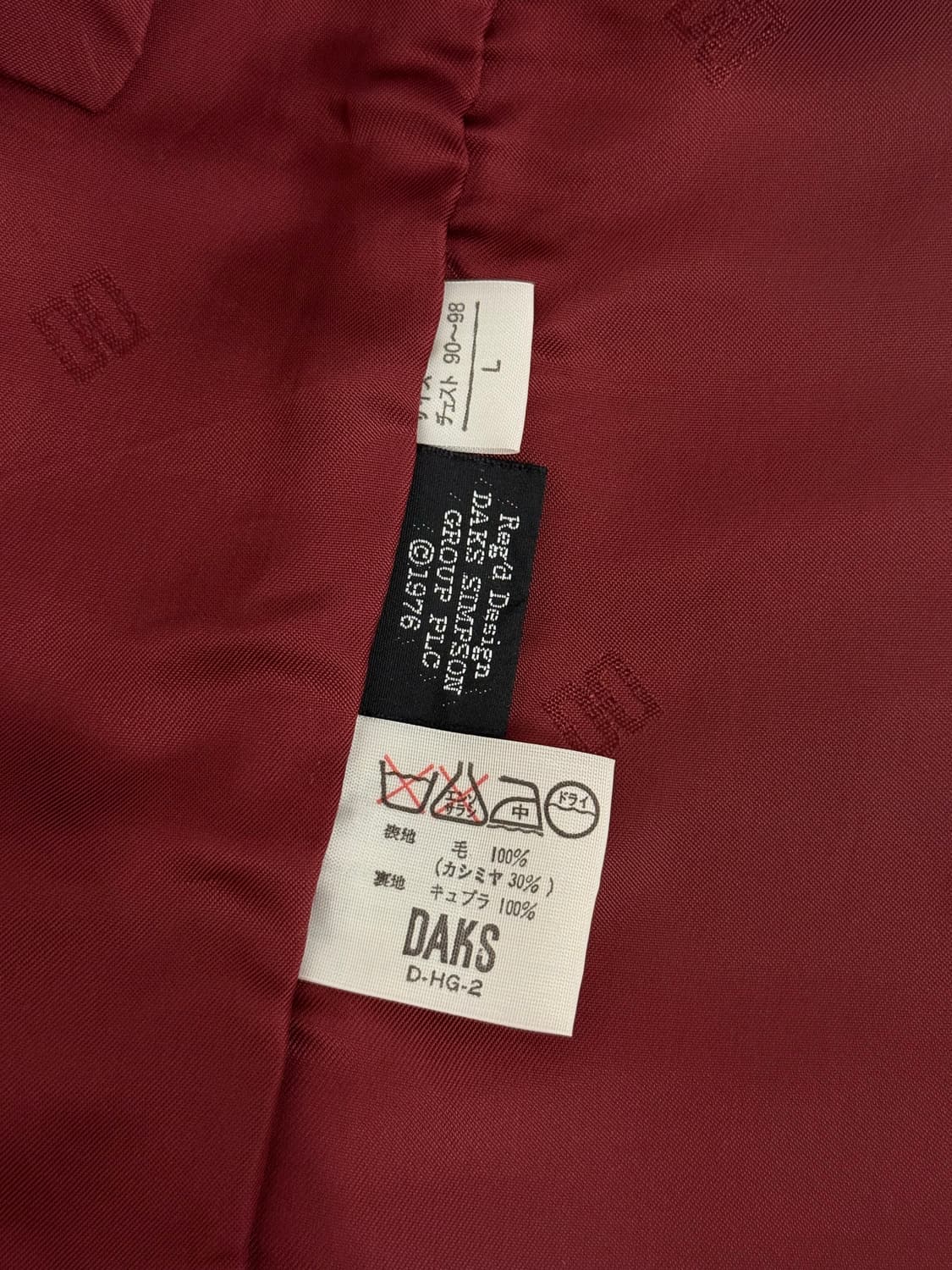 L) DAKS Burgundy Check Cashmere Robe Coa 상품이미지7