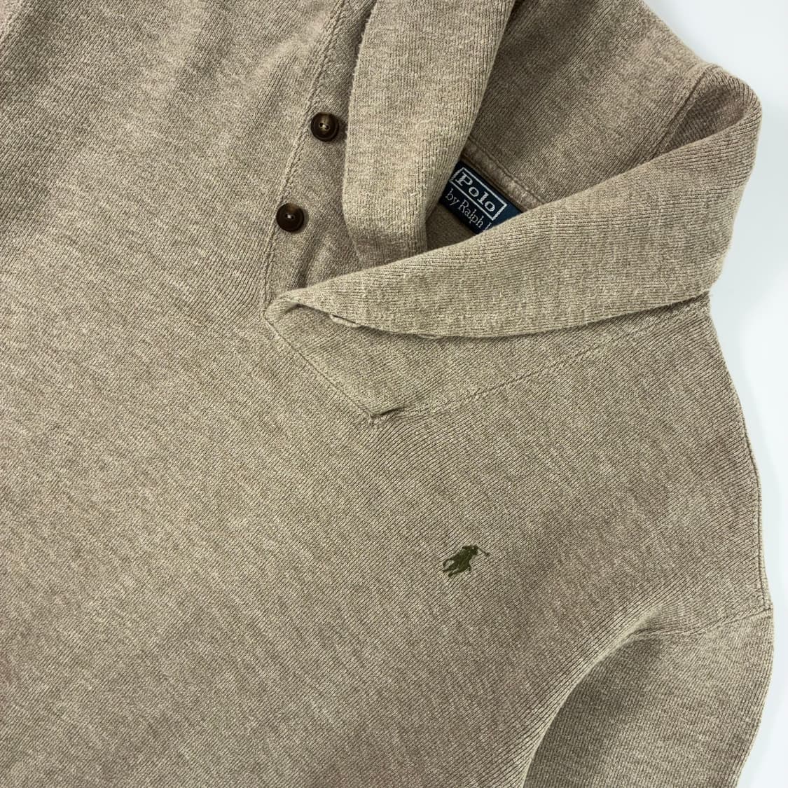 Polo  폴로 랄프로렌 자수 코튼 숄카라 멜란지 니트  상품이미지3