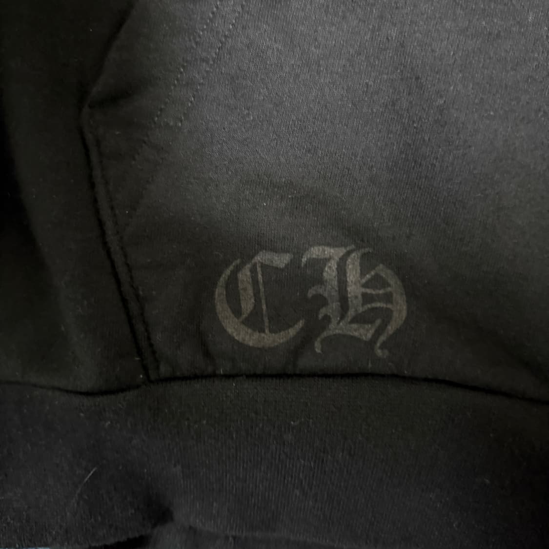 [L]크롬하츠 홀스슈 플로랄 후드 블랙 상품이미지6