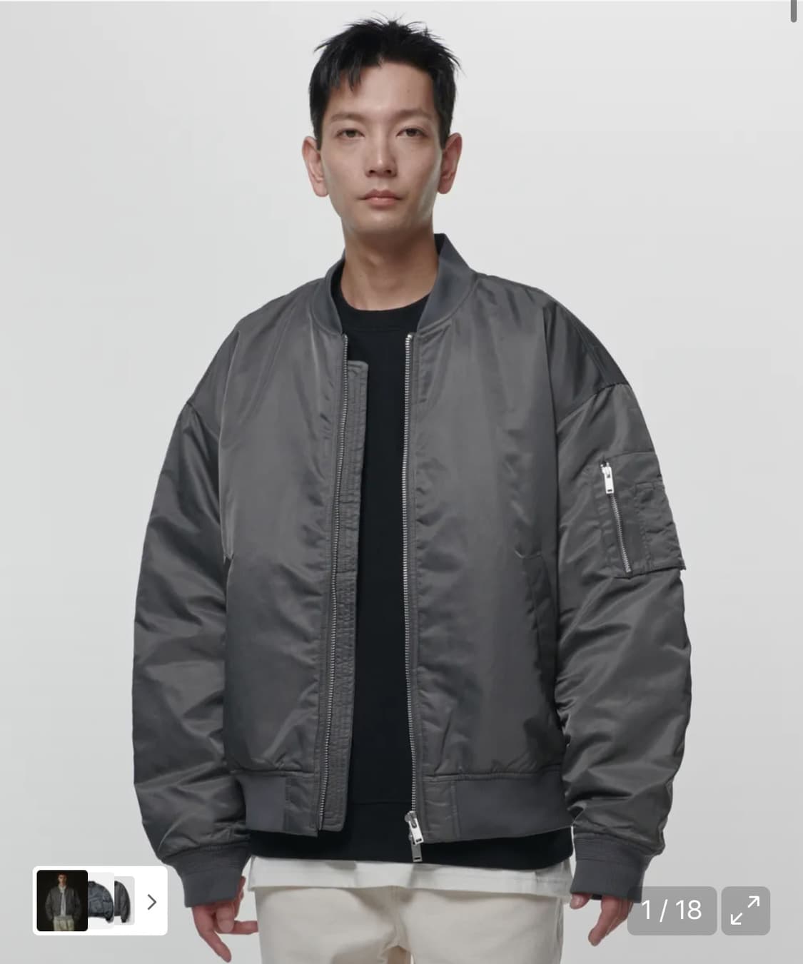 무신사 스탠다드 MA-1 봄버 L 다크 그레이 상품이미지1