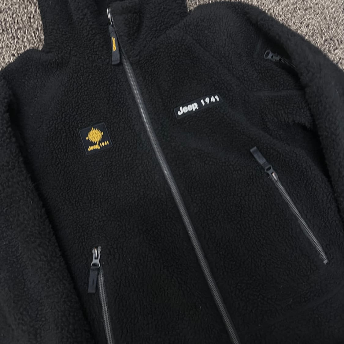 Jeep 지프 빅키즈 여성 뽀글이 털 후리스 자켓 블랙 신장 155 상품이미지2