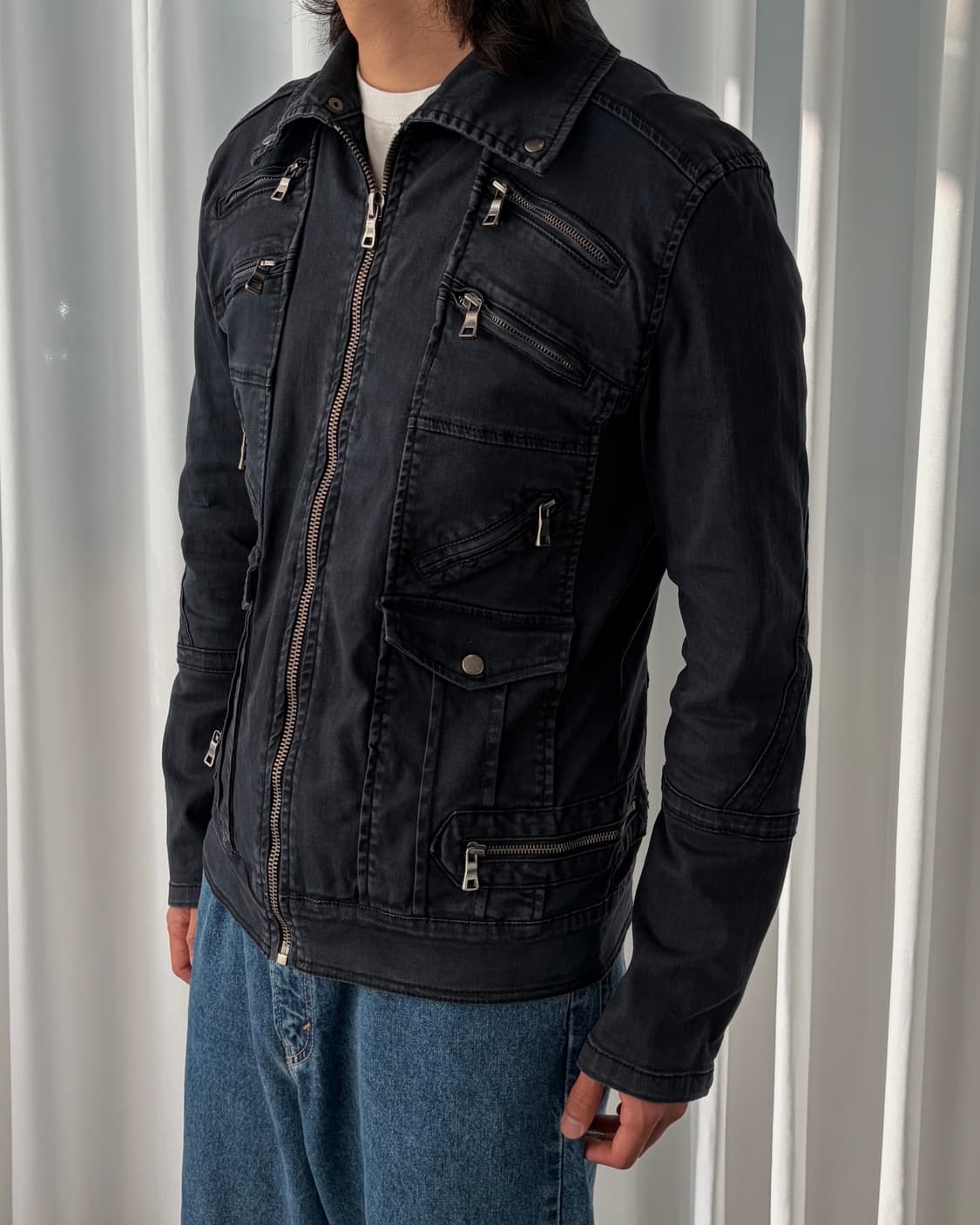 [L]Showblanc 스판덱스 바이커 자켓 상품이미지1