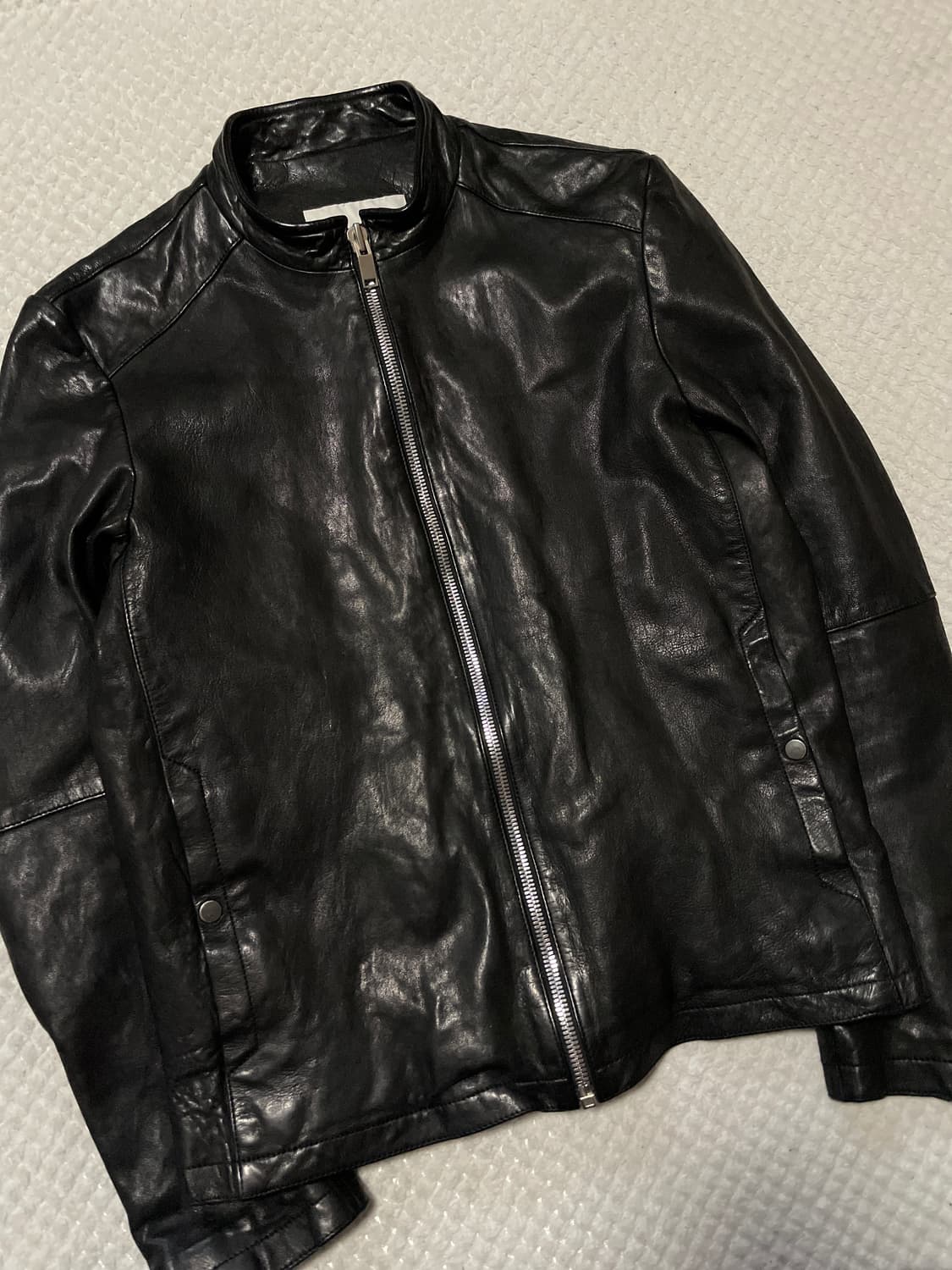 LIBER CLASSSY 웨스턴 무드 램스킨 양가죽 바이커 절개 레더  상품이미지7