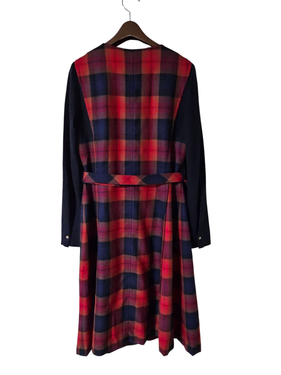 [미착용] 헤지스레이디스 레드 체크 벨트 울 미디 원피스 55 상품이미지10