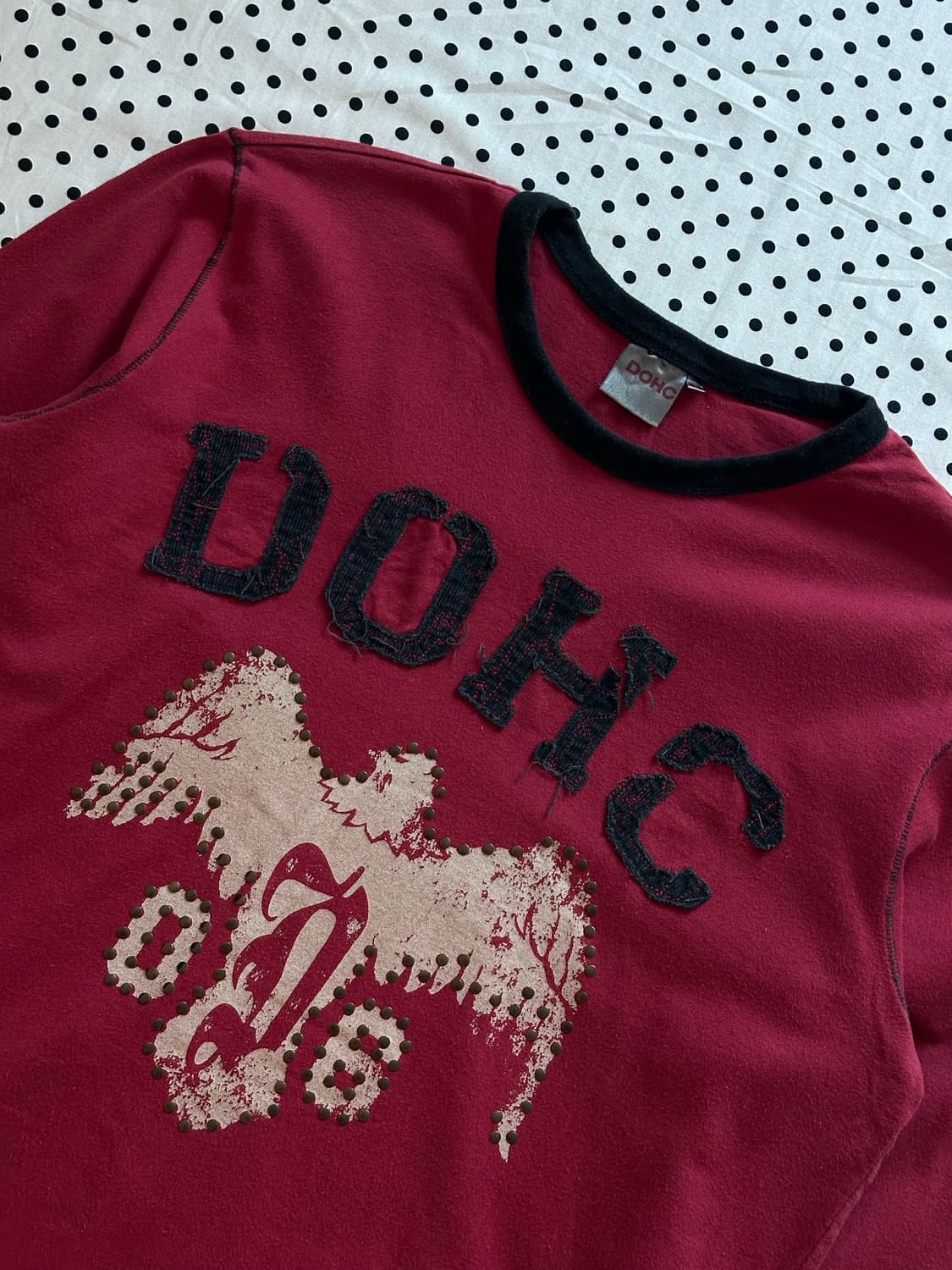 DOHC 00's 프린팅 패치 스터드 디테일 롱 슬리브 y2k 펑크 상품이미지2