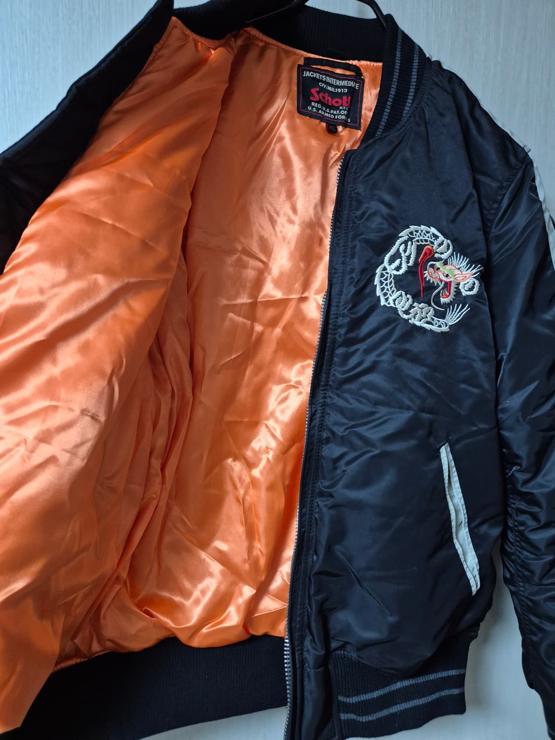 schott  쇼트  ma-1 항공점퍼 플라이트자켓 XL 드래곤 스카잔 상품이미지5