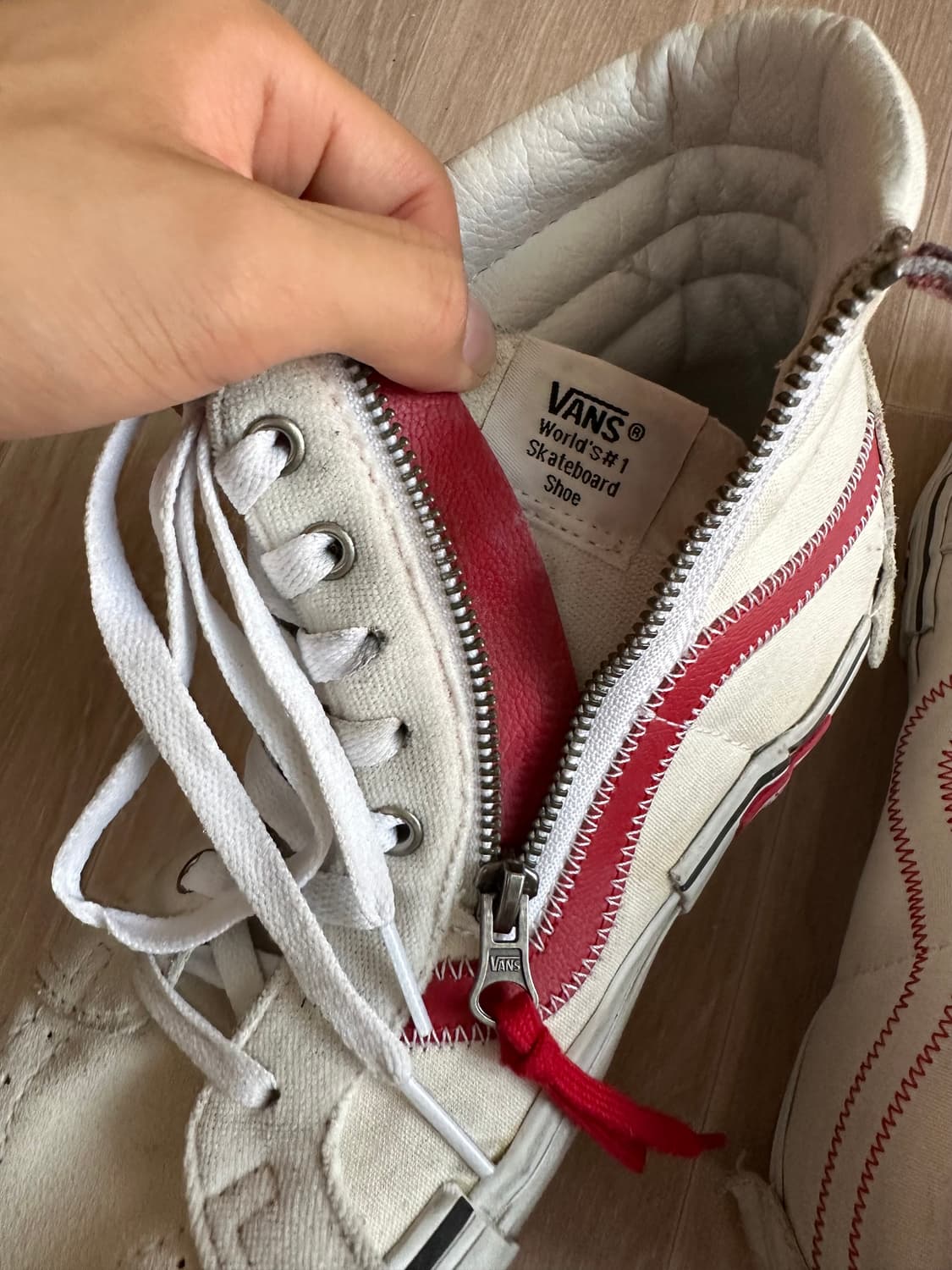 Vans Sk8 하이 리이슈 캡 레이싱 레드 270 상품이미지6