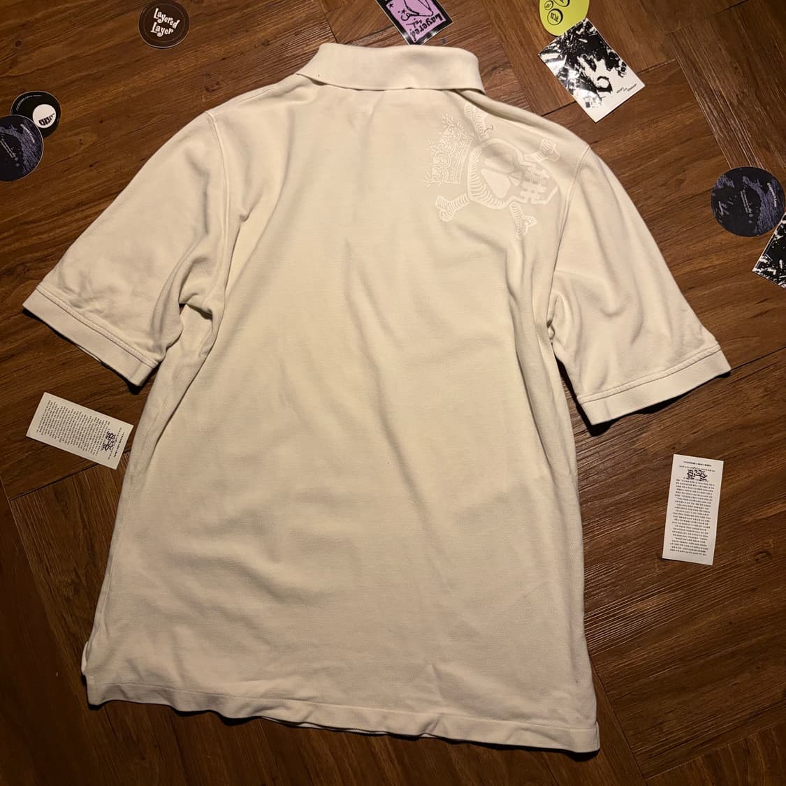 90S STUSSY GEAR 크라운 스컬 폴로 티셔츠 상품이미지3