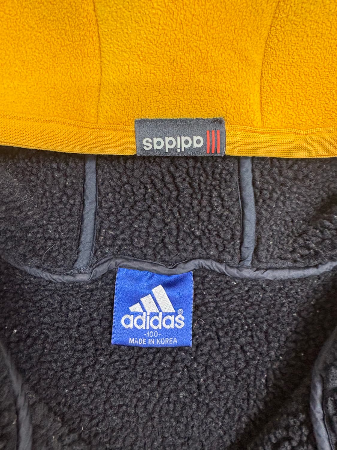 아디다스 플리스 후드집업 옐로우 상품이미지5