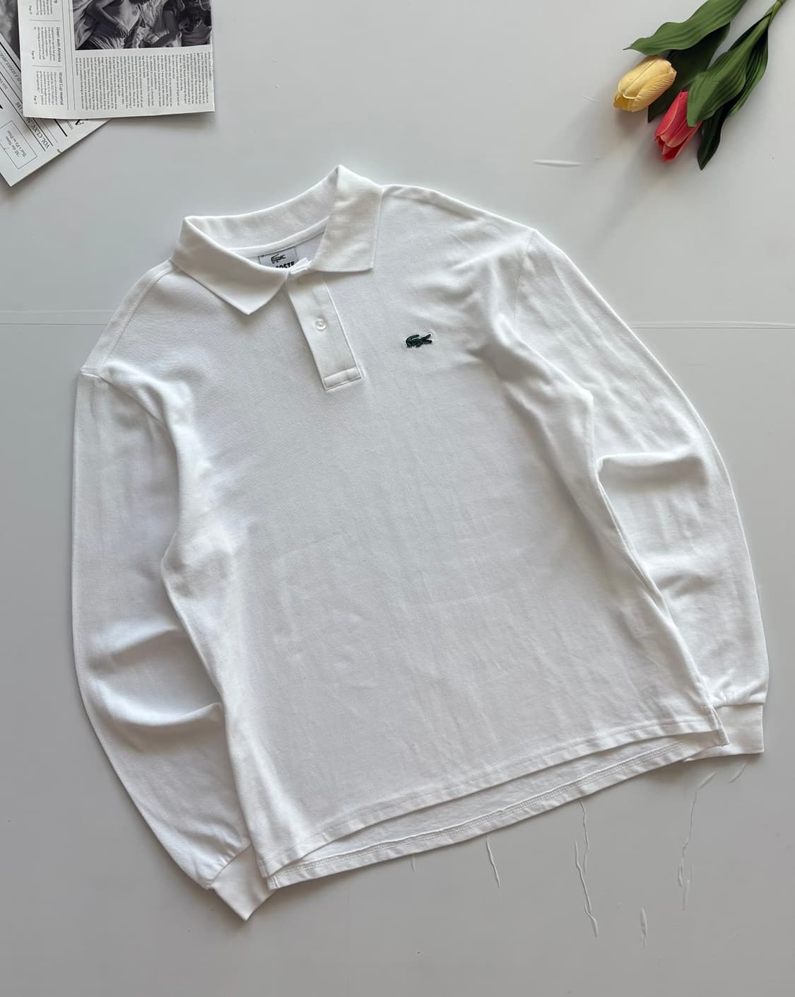 라코스테 화이트 카라티  상품이미지1