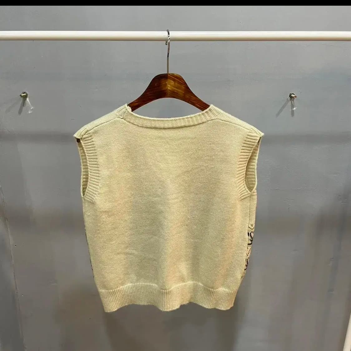 빈티지 하트 조끼 크롭 가디건 상품이미지6